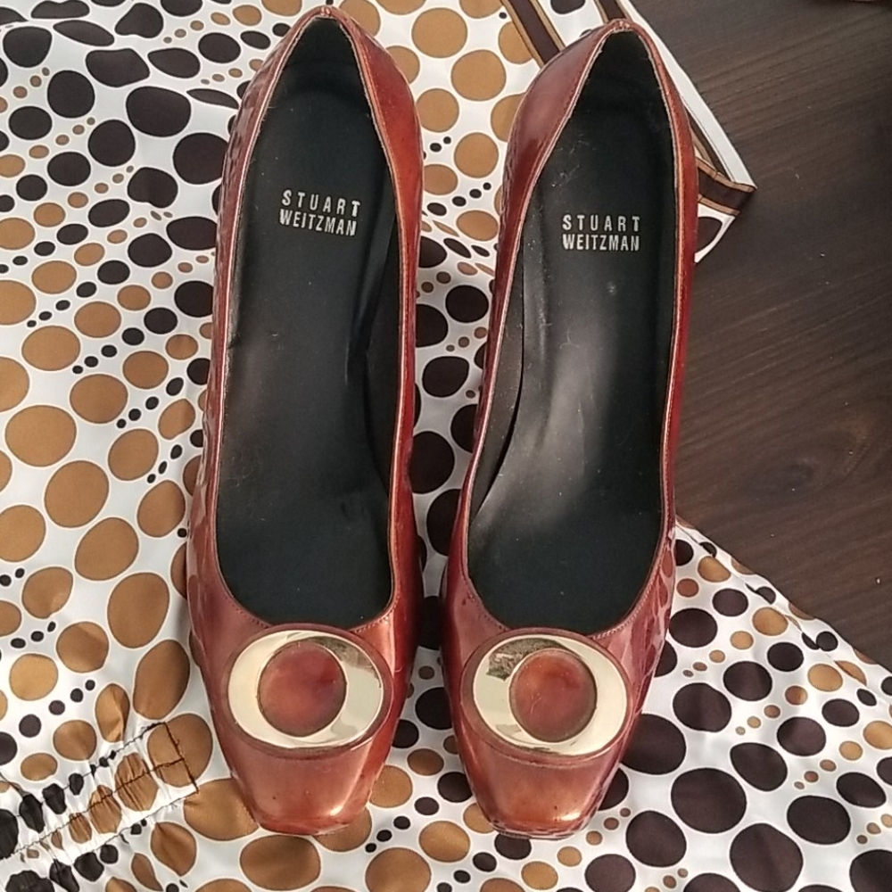 Stuart Weitzman Tortoise Patent Heel Size 8.5 - image 6